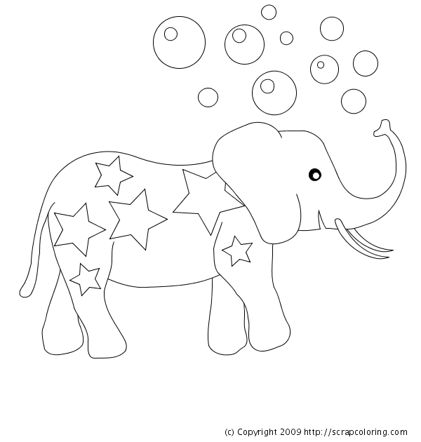 circus elephant coloring page