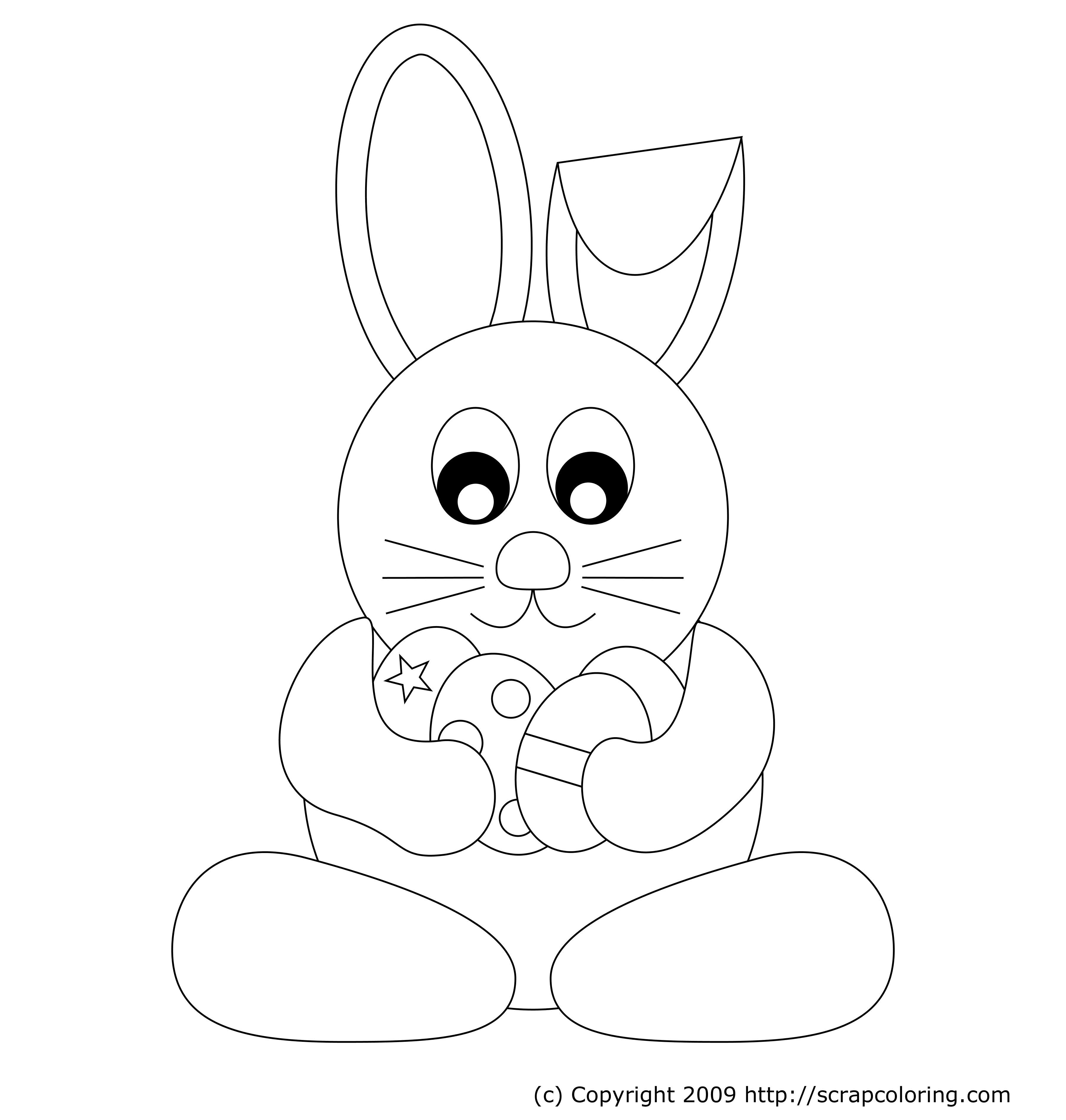 Easter Bunny and Easter Eggs coloring page
