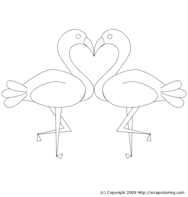 Flamingos, kiss and heart -- 25/01/10