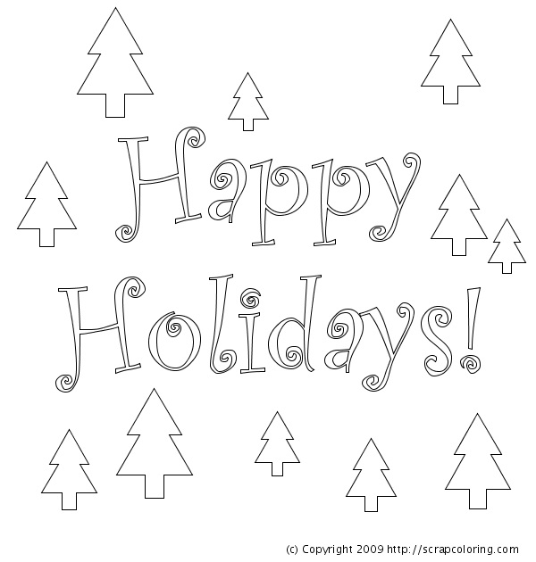 happy holiday coloring pages - photo #19
