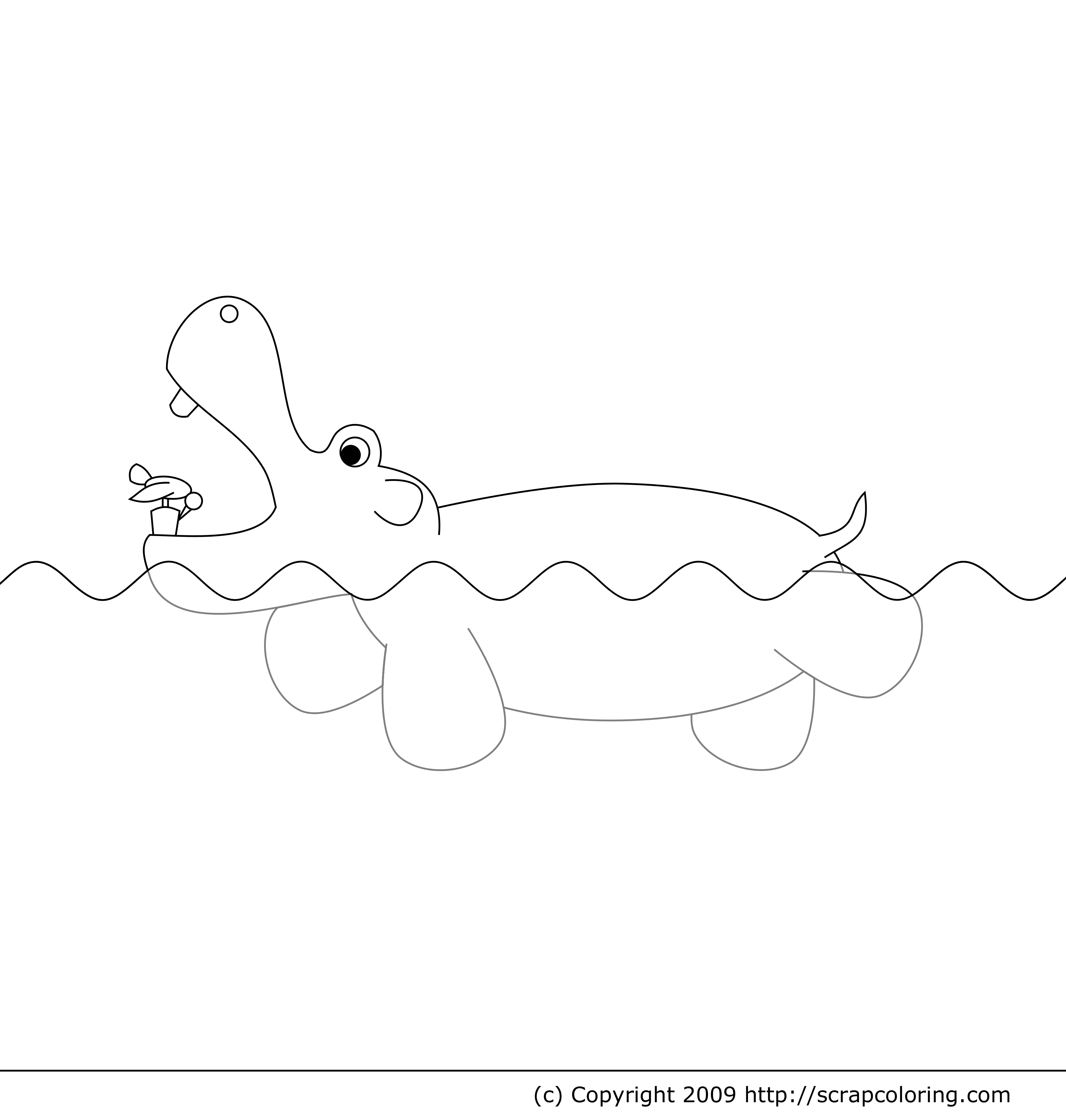 dancing hippo coloring pages - photo #33