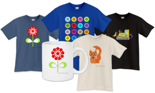 Tshirts, mugs, mousepads and more with your colored images!